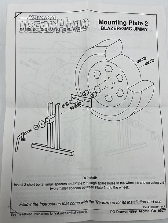 Treadhead mounting plate