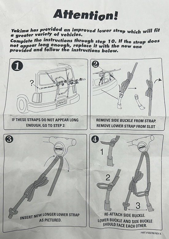 Trunk Rack straps